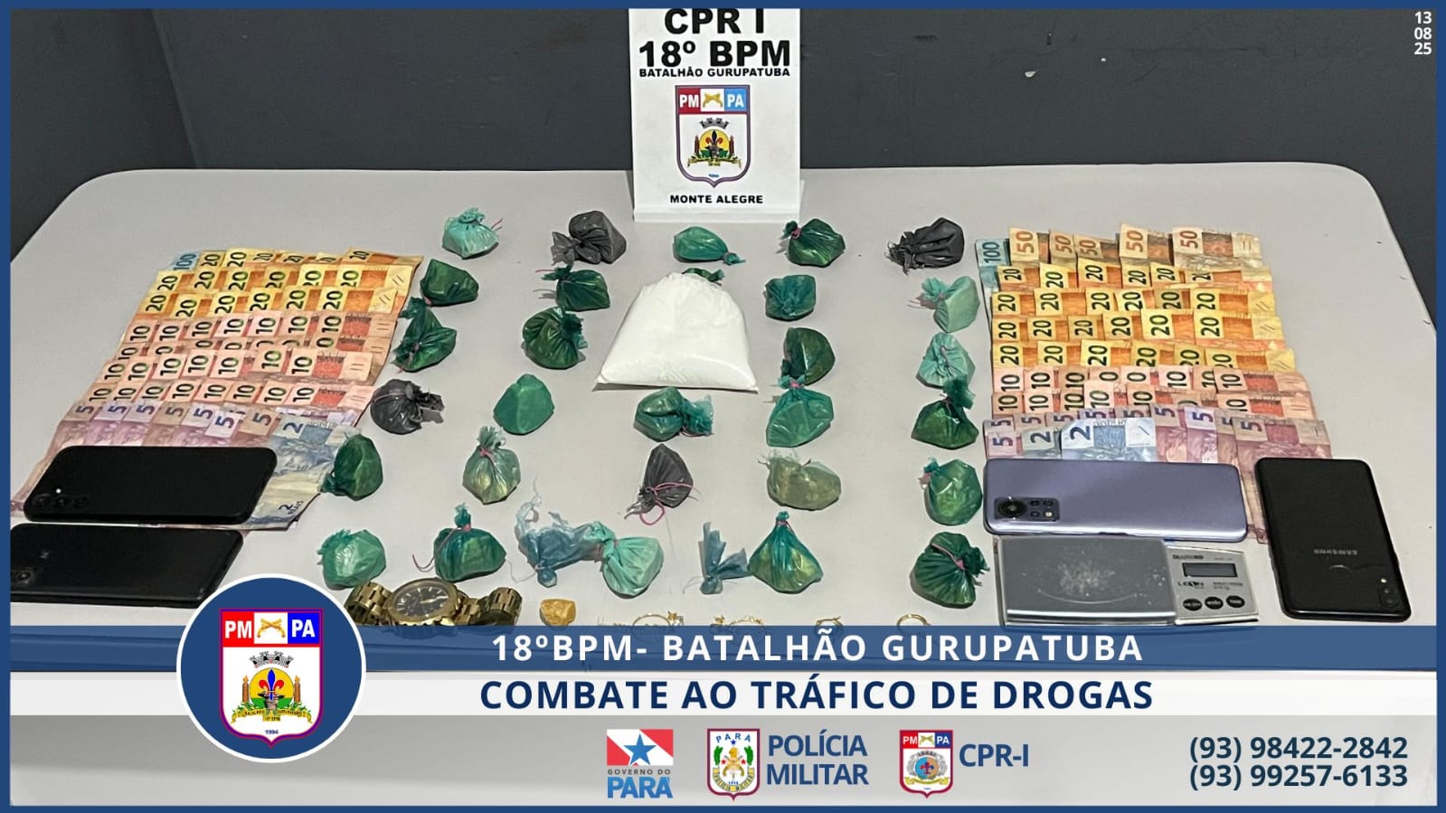 POLÍCIA MILITAR DESARTICULA PONTO DE DISTRIBUIÇÃO DE VENDA DE DROGAS EM MONTE ALEGRE!
